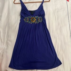 Blue spaghetti strap dress